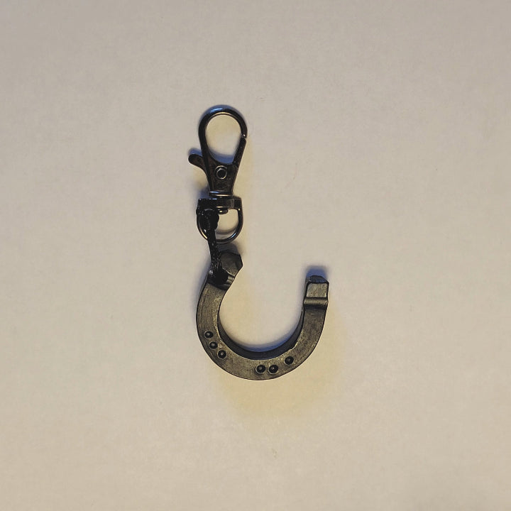 hand-forged horseshoe keychain with snap