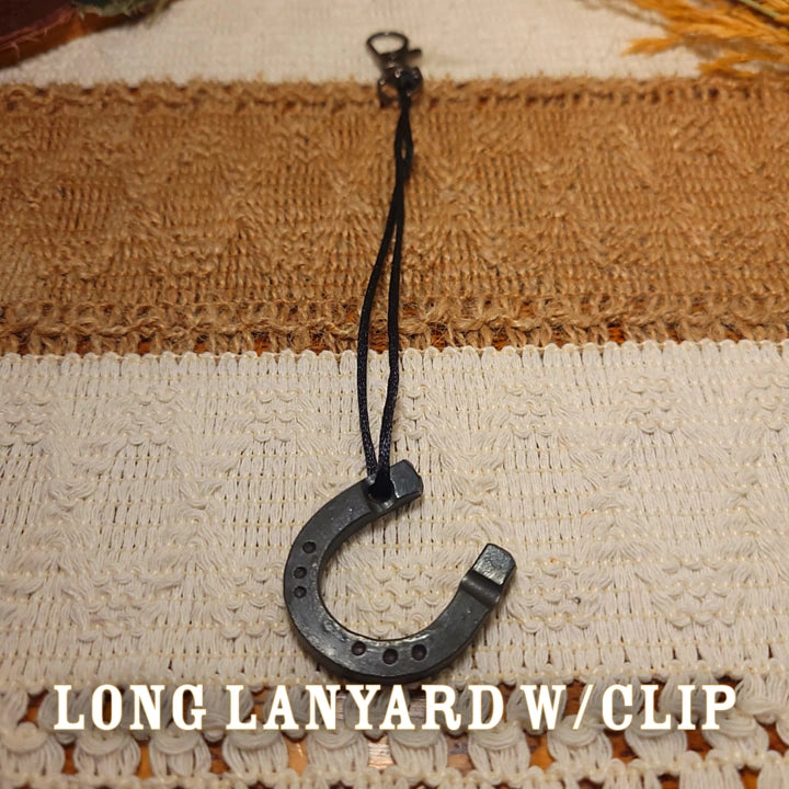 horseshoe keychain with long lanyard with clip