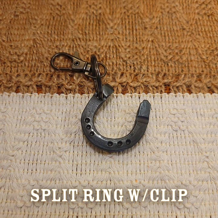 horseshoe keychain with split ring with clip