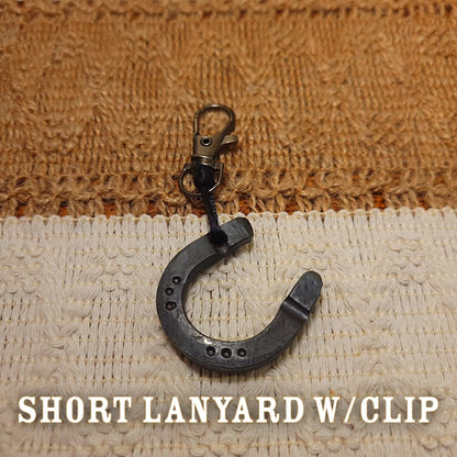 horseshoe keychain with short lanyard with clip
