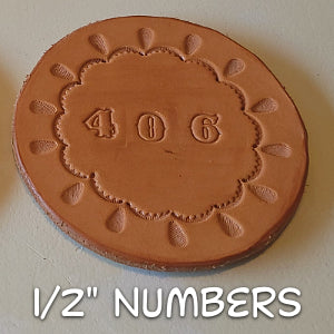 custom coaster with three 1/2" numbers 406