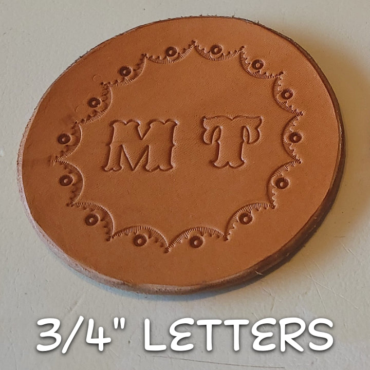 custom coaster with two 3/4" letters MT