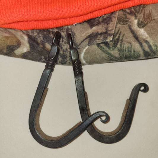 hand forged padded gun hooks
