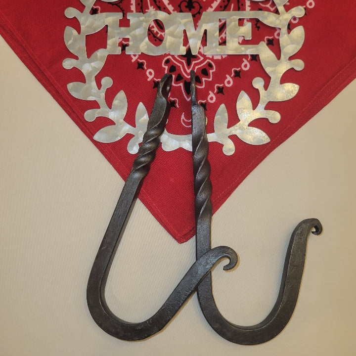 hand forged twisted metal wall hooks