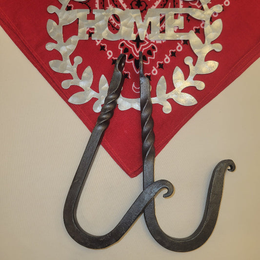 hand forged twisted metal wall hooks
